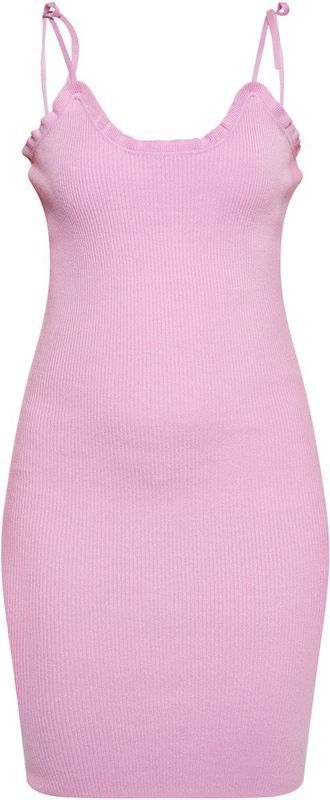 Mymo - Midi-jurk - Roze - Katoenmix - V-hals