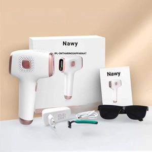 Nawy® IPL Laser Ontharingsapparaat - Laser Ontharing - Pijnloos Ontharen met Ice Cooling - Permanente Ontharing voor alle Lichaamsdelen - voor Mannen en Vrouwen - 999.999 Flitsen - Inclusief Beschermbril en Scheermes - Epileerapparaat Dames