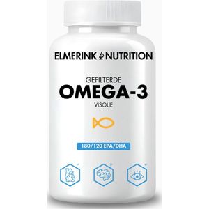 Gefilterde Omega 3 Visolie – Hoog Gedoseerd – Optimaal EPA/DHA Gehalte – Zonder Vulstoffen – Wetenschappelijk Onderbouwde Formule – Gezuiverde Vetzuren – Elmerink Nutrition