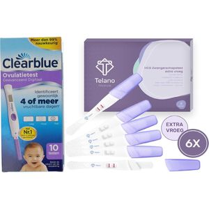 Clearblue - Geavanceerde Digitale Ovulatietest - 10 Testen - Telano Zwangerschapstest - 6 Stuks - Midstream Extra Vroeg - Premium Voordeelset