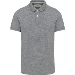 Herenpolo 'Vintage Washed' korte mouwen Slub Heather - M