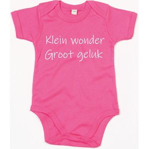 Rompertje Klein Wonder Groot Geluk-Fuchsia-0-3 Maanden