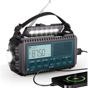 ZRSS® Noodradio solar opwindbaar - Survival noodpakket oplaadbaar - Met zaklamp accu