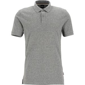 BOSS Pallas regular fit polo - pique - zilver - Maat: 6XL