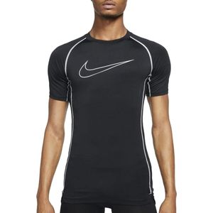 Nike Pro Dri-FIT Shirt Thermoshirt - Maat XL  - Mannen - zwart - wit