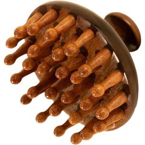 Borstel - Hoofdmassage - Massageborstel - Scalp Massager - Hout Hoofdhuidmassageapparaat - Hoofdhuidpeeling voor Droog en Nat Haar - Bevordert Haargroei - Ideaalmiddel voor Massage