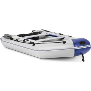 MSW Opblaasbare boot - zwart/wit - 280 kg - houten vloer - 3 personen