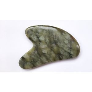 Jade Guasha – Groene Jade - massage schraper - hart vinger, L 8 cm Inclusief Reiszakje