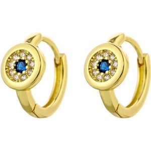 Aramat Jewels Oorringen - Zilveren Oorringen 12mm met Zirkonia Steentjes - Zilver - Vrouwen - Kinderen - 2