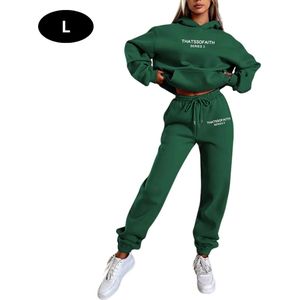 Nivard Joggingpak Dames - Huispak - Volwassenen - Trainingspak - Comfortabel - Jogging Pak - Joggingsbroek - Donkergroen - L