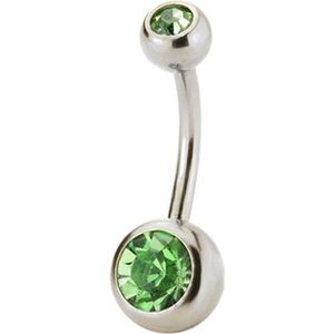 Fako Bijoux® - Navelpiercing - Kristal - Groen
