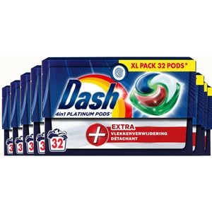 Dash 4in1 PODS - +Extra Vlekkenverwijderaar - Voordeelverpakking 8 x 32 Wasbeurten (256 Stuks)