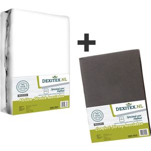 Dexitex 1 x Molton & 1 x Hoeslaken Antraciet / Geschikt voor Hefbed Camper
