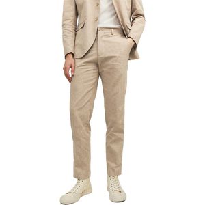 JACK & JONES Riviera Linen Trouser Fit slim fit - heren pantalon - beige - Maat: 50