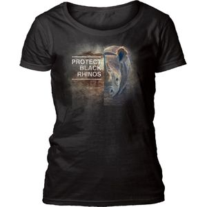 Ladies T-shirt Protect Rhino Black S