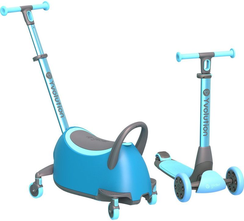 Yvolution - Y Glider Luna - Kinderstep - Blauw - 5-in-1 met Opbergruimte