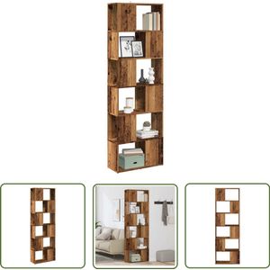 vidaXL Boekenplank - Boekenkast - Boekenkast/kamerscherm 60x24x186 cm oud houtkleurig - Opslagoplossing - Houten Kast - Vintage Design