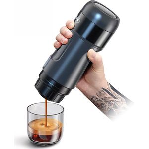 HiBREW H4A-kit 80W draagbare autokoffiezetapparaat met standaard, DC 12V 15 bar extractie, warm / koud 3-in-1 capsule-koffiezetapparaat - zwart