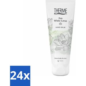 24 x Therme - Zen White Lotus - Handbalsem - Hydraterend - Verzorgend - 75ml - Handbalsem - Handcrème - Hydraterende Handcrème - Luxe Handcrème - Vegan Handcrème