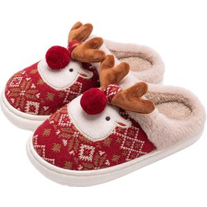Pantoffels - Sloffen - kerstmis - kerstmis Cadeau - Anti-slip - Antislip Zool - met Pluche Voering - Comfeet - warm - Dames en Heren - Maat 39/40 - rood - Creatief - Interessant - Verrassend - Cadeau - Perfect als kerst cadeau