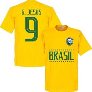 Brazilië G. Jesus 9 Team T-Shirt - Geel - M