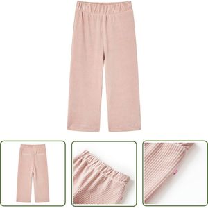 vidaXL Meisjesbroek - Kinderbroek - Kinderbroek 92 ribfluweel Lichtroze - Roze Broek - Ribfluweel Broek - Zachte Broek