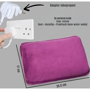 SCH® Elektrische kruik - Kruik - Kruik elektrische - Paars- 26 cm x 19 cm x 8 cm