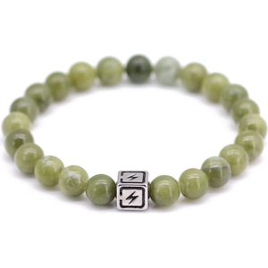 Fortuna Beads – Energy Taiwan Jade – Kralen Armband – Heren– Groen – 20cm