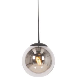 QAZQA flore - Design Hanglamp - 1 lichts - Ø 20 cm - Zwart - Woonkamers-sSlaapkamers-sKeuken