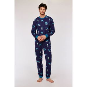 Pyjama heren woody duivenprint allover - L