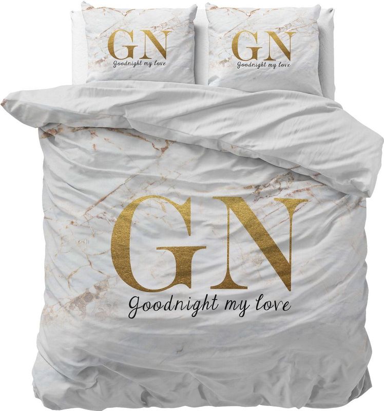 Sleeptime - Goodnight Goud - Dekbedovertrek - Geel - 240x220 + 2 Kussenslopen 60x70