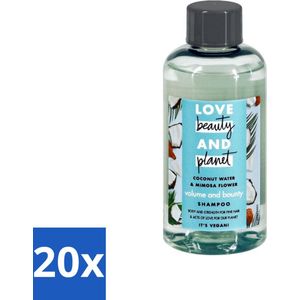20 x Love Beauty & Planet - Shampoo - Kokoswater & Mimosabloem - 100 ml - Natuurlijke Shampoo - Volume Shampoo - Haarversterkend - Siliconen Vrij - Duurzame Shampoo