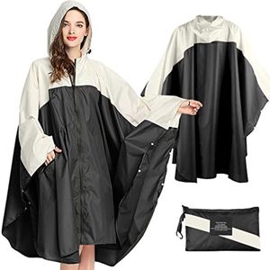 Lange Waterdichte Regenjas voor Vrouwen - Ideale Regenponcho met Capuchon en Trekkoord