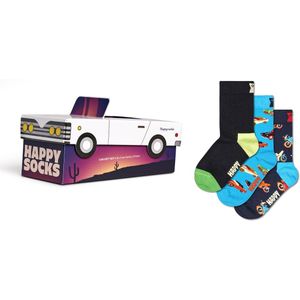 Happy Socks - Kids 3-Pack Car Gift Set - Blauw - Sokken