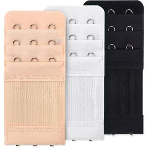 Allecto Plus - Set van 3 BH-bandverlengers met 3 haken en 3 rijen, zachte rekbare beha-verlenging voor comfortabele damesbeha-extenders. Op maat gemaakt voor extra comfort.