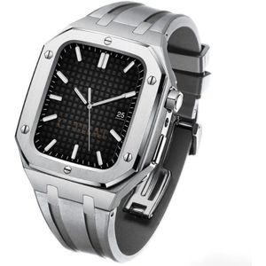 Luxe Apple Watch zilver Case - grijs 45mm