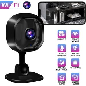 WINNES Mini Camera - 1080p - 360° - WiFi - Infrarood - Zwart