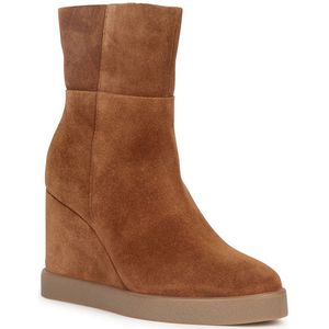Geox - Elidea - Laarzen - Tabak - Nubuckleer - Wedge