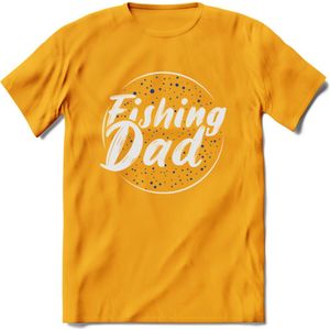 Fishing Dad - Vissen T-Shirt | Blauw | Grappig Verjaardag Vis Hobby Cadeau Shirt | Dames - Heren - Unisex | Tshirt Hengelsport Kleding Kado - Geel - XXL