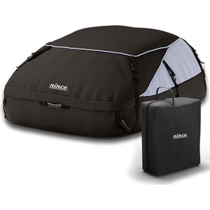 Nince Dakkoffer - 792 liter - Waterdichte Auto Daktas - Flexibele Dakkoffer Zwart - Oxford 600+ PVC Binnenvoering - Met Dakdrager - Dakkoffer Opvouwbaar - 160x110x45cm
