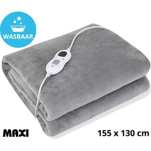 Maxi Elektrische deken – Warmtedeken – Elektrische bovendeken – Warmte deken met 3 standen – Wasbaar – 155x130cm