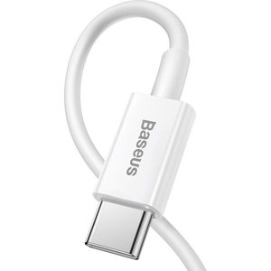 Baseus USB-C to Lightning cable - 1 meter - Geschikt voor iPhone/iPad/Airpods - iPhone 8/X/XR/XS/11/12/13 - 1m Wit- CATLYS-A02