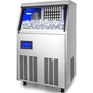 Professionele IJsblokjesmachine – 250W - IJsblokjesmaker met IJsschep – 50KG per 24 uur – Zelfreinigingsfunctie - Draagbaar - Zwart