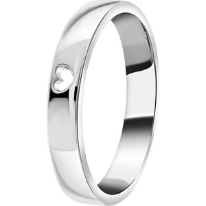 Lucardi Dames ring met uitgesneden hart - Ring - Moederdag Cadeautje - Echt Zilver - Zilverkleurig