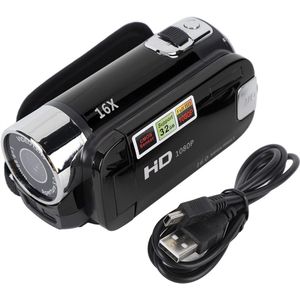 Handheld videocamera -Videocamera - Camcorder - Video Camera - Vlog Camera - 16x Zoom - HD1080P 16MP DV-camera,videocamera met 2,7 inch TFT draaibaar scherm en USB-kabel (zwart)