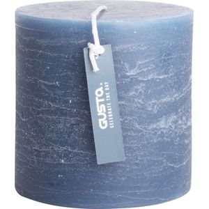 Rustieke kaars ø10x10cm blauw - Gusta®