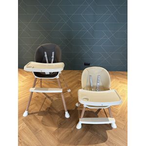 Tissy - Kinder eetstoel - Meegroei stoel - Innovatieve stoel - Kinderkruk - Eetstoel - Stoel - Clikk kinderstoel - Moderne Design Kinderstoel - Beige kleur