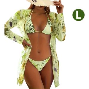 Nivard Bikini Dames - Meisjes Bikini - Badpak - Push Up - Vrouwen Badkleding - Zwemmen - Sexy Set - Top & Broekje - Groen - Maat L