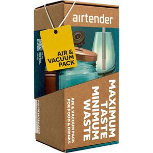 Airtender wijnbeluchter & vacuümpomp potten & flessen - 6 wijnstoppers - geschenkdoos