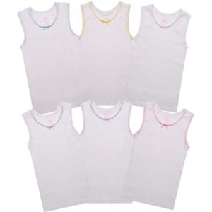 Meisjes Cami Onderhemden zonder label - 6-pack Katoen Tanktops met Strik